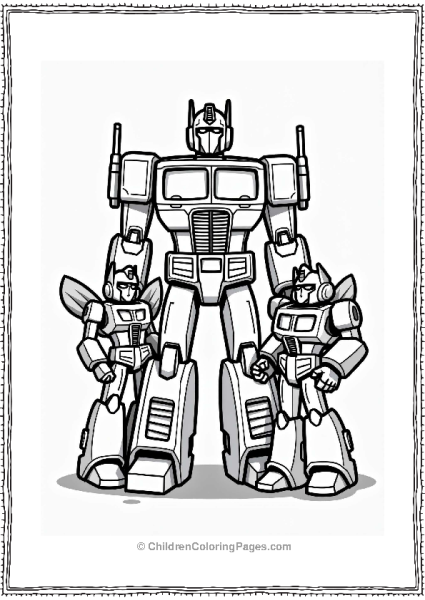 Rescue Bots Optimus Prime And Friends Together Free PDF Printable