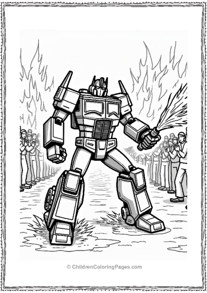 Rescue Bots Optimus Prime Battles The Fire Free PDF Printable