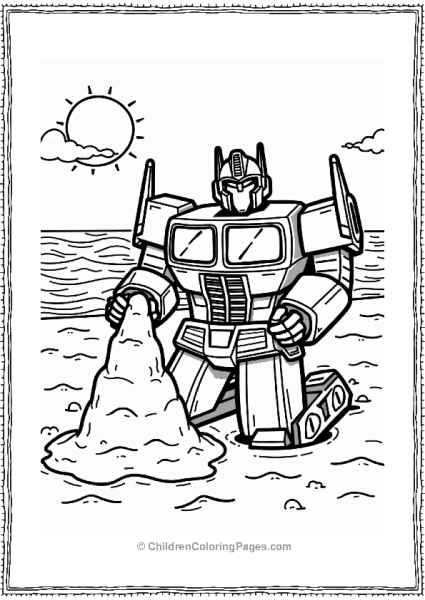 Rescue Bots Optimus Prime Building A Sandcastle Free PDF Printable