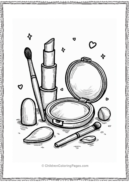 Retro Makeup Tools Collection Free PDF Printable