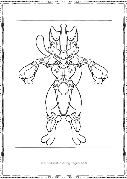 Robotic Mewtwo With A Futuristic Look Free PDF Printable
