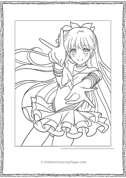 Sailor Moon Anime Girl Posing Free PDF Printable