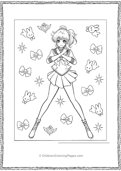 Sailor Moon Anime Manga Drawing Page Free PDF Printable