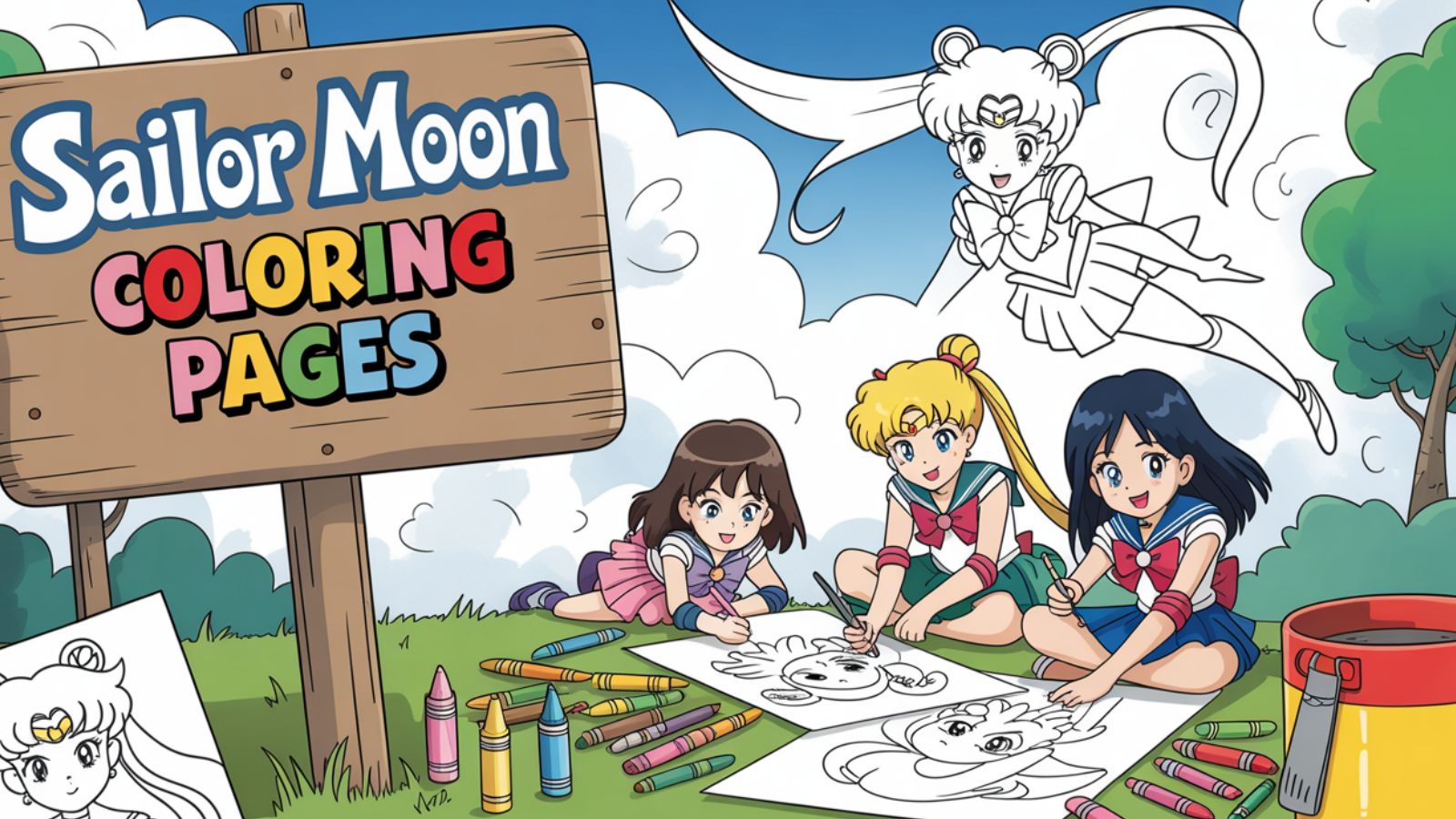 Sailor Moon Coloring Pages – Free PDF Printables 🌙✨🧠👧
