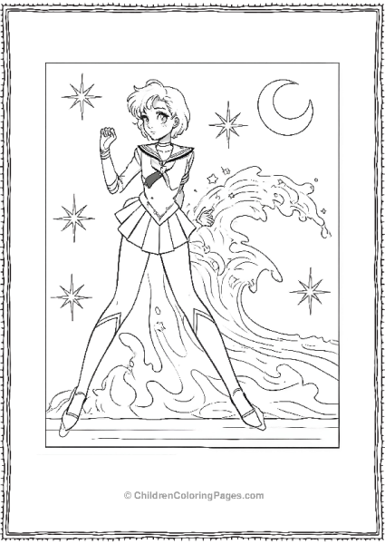 Sailor Moon Girl With Wavy Hair Free PDF Printable