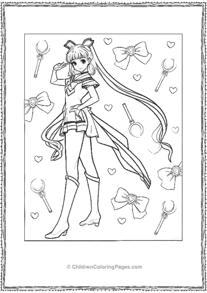 Sailor Moon Inspired Coloring Page Free PDF Printable