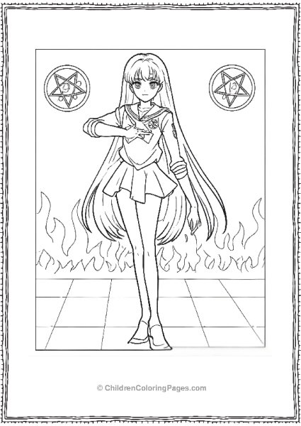 Sailor Moon Manga Girl With Magic Fire Free PDF Printable