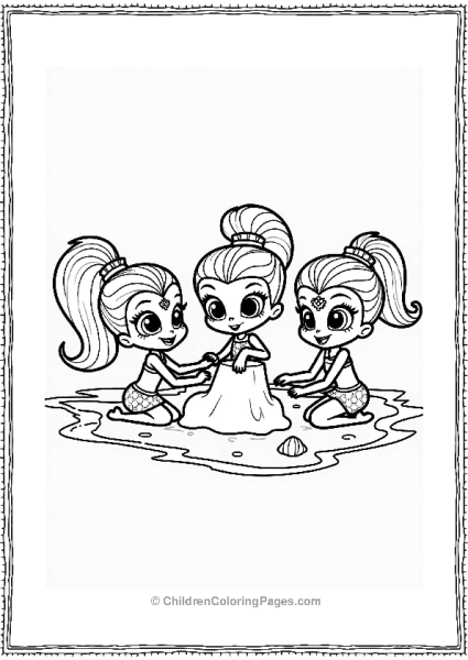 Shimmer And Shine Leah And Friends Building A Sandcastle Free PDF Printable