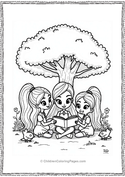 Shimmer And Shine Leah And Friends Reading Under A Tree Free PDF Printable
