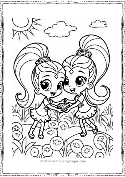 Shimmer And Shine Leah And Shimmer Picking Berries Free PDF Printable