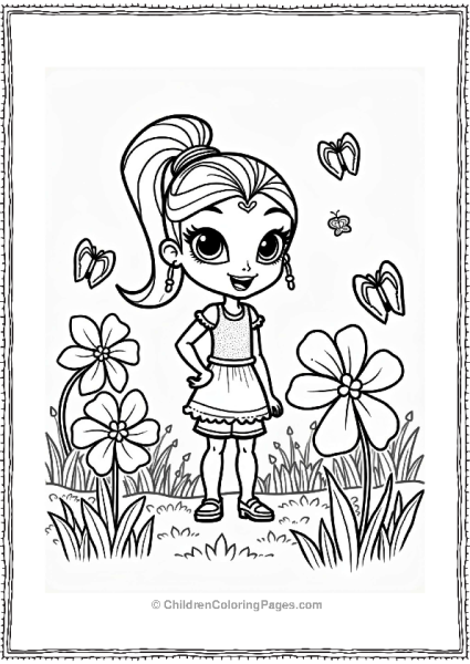 Shimmer And Shine Leah In A Flower Meadow Free PDF Printable