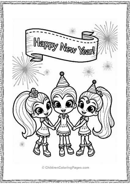 Shimmer And Shine Leah Shimmer And Shine At New Years Celebration Free PDF Printable