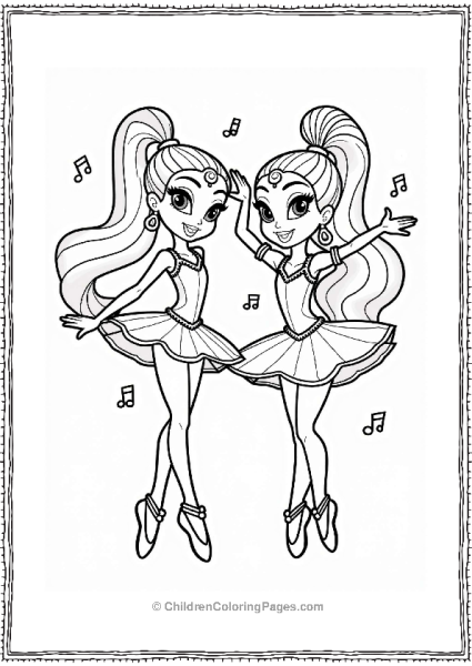 Shimmer And Shine Shimmer And Leah As Ballerinas Free PDF Printable