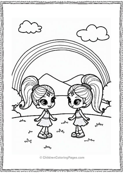 Shimmer And Shine Shimmer And Leah Observing A Rainbow Free PDF Printable