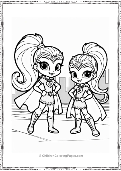 Shimmer And Shine Shimmer And Shine As Superheroes Free PDF Printable