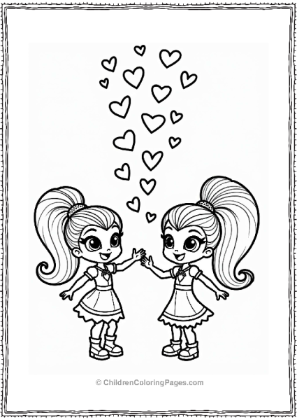 Shimmer And Shine Shimmer And Shine Casting Colorful Hearts Free PDF Printable