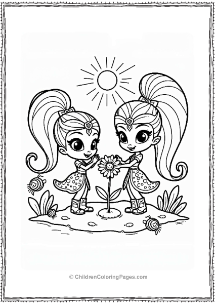 Shimmer And Shine Shimmer And Shine Helping A Flower Grow Free PDF Printable