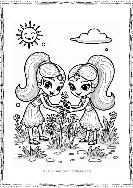 Shimmer And Shine Shimmer And Shine Helping Leah Plant Flowers Free PDF Printable