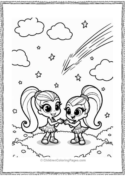 Shimmer And Shine Shimmer And Shine Making Wishes On A Shooting Star Free PDF Printable