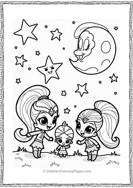 Shimmer And Shine Shimmer And Shine Under A Magical Night Sky Free PDF Printable