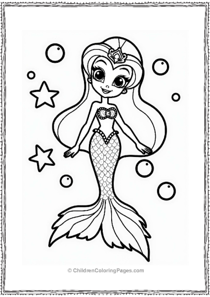 Shimmer And Shine Shimmer As A Sparkly Mermaid Free PDF Printable