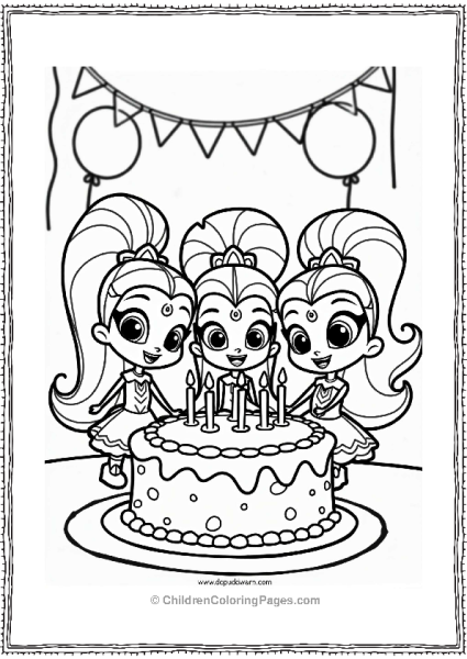 Shimmer And Shine Shimmer Shine And Leah At A Birthday Party Free PDF Printable