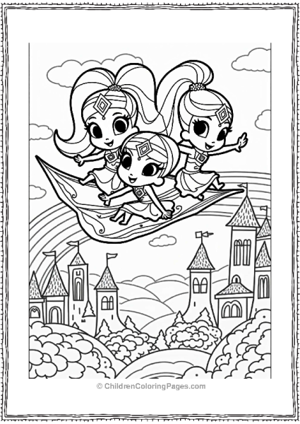 Shimmer And Shine Shimmer Shine And Leah On A Magic Carpet Free PDF Printable