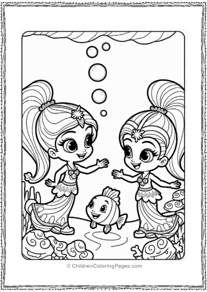 Shimmer And Shine Shimmer Shine And Leah Granting Underwater Wishes Free PDF Printable