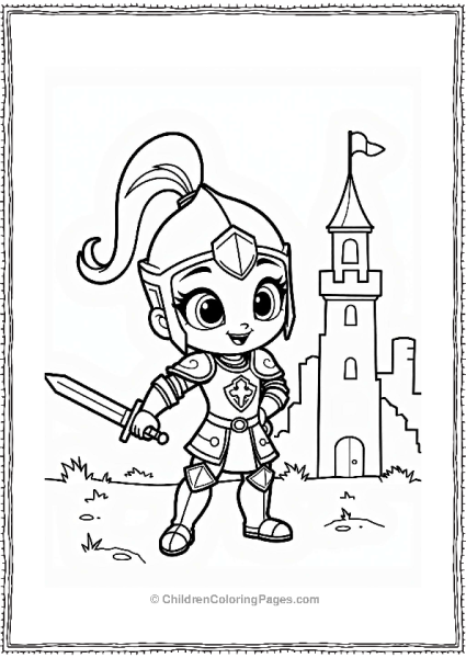Shimmer And Shine Shine The Brave Knight Beside A Castle Free PDF Printable