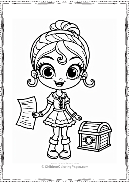 Shimmer And Shine Shine The Pirate With Treasure Map Free PDF Printable