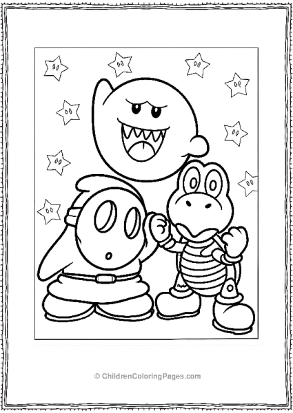 Shy Fellow Koopa Troopa And Boo Image Free PDF Printable