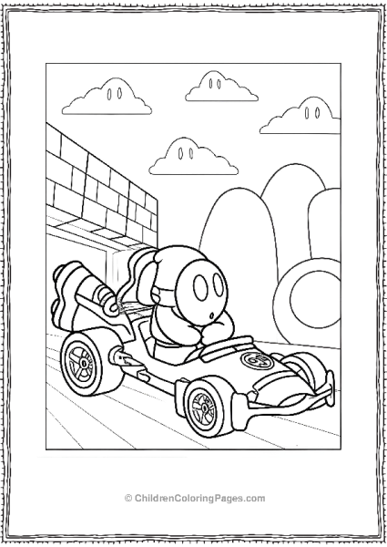 Shy Guy Drives A Kart In A Race Free PDF Printable