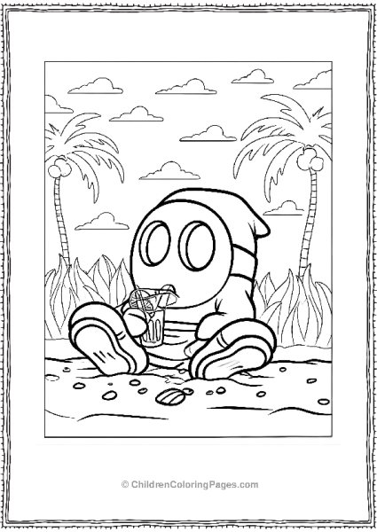 Shy Guy Enjoying A Cocktail Free PDF Printable
