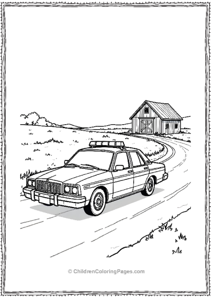 Side View Country Police Car Free PDF Printable