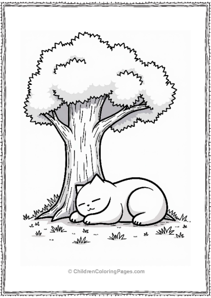 Sleeping Snorlax Under A Tree Free PDF Printable
