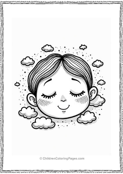 Sleepy Face With Zentangle Curves Free PDF Printable
