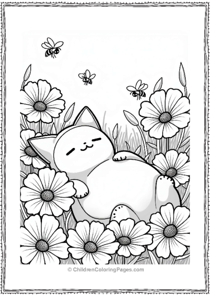Snorlax Among Sleeping Flowers Free PDF Printable