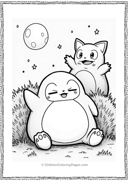 Snorlax And Gengar In A Night Scene Free PDF Printable