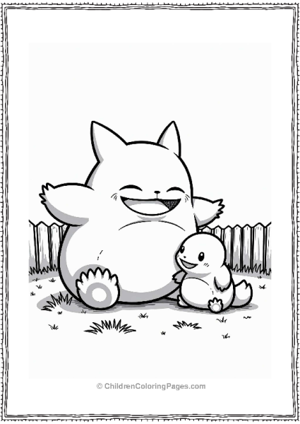 Snorlax And Rattata Playing Together Free PDF Printable
