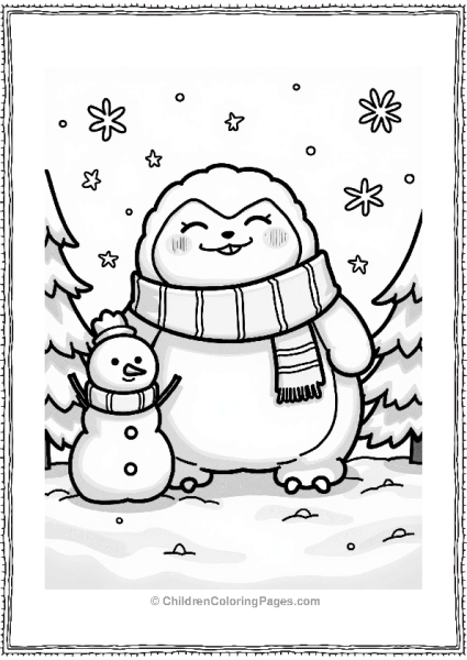 Snorlax At A Winter Festival Free PDF Printable