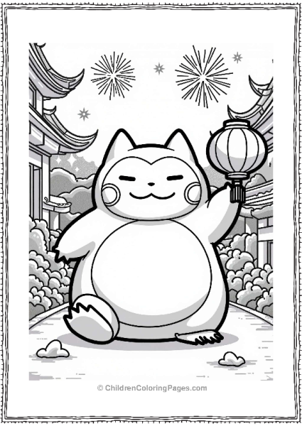 Snorlax At Chinese New Year Parade Free PDF Printable