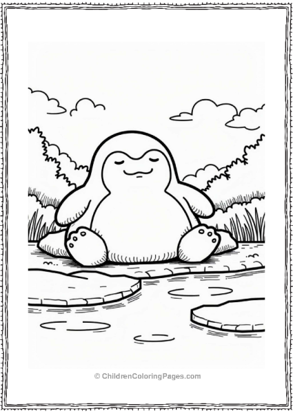 Snorlax By A Peaceful Lake Free PDF Printable