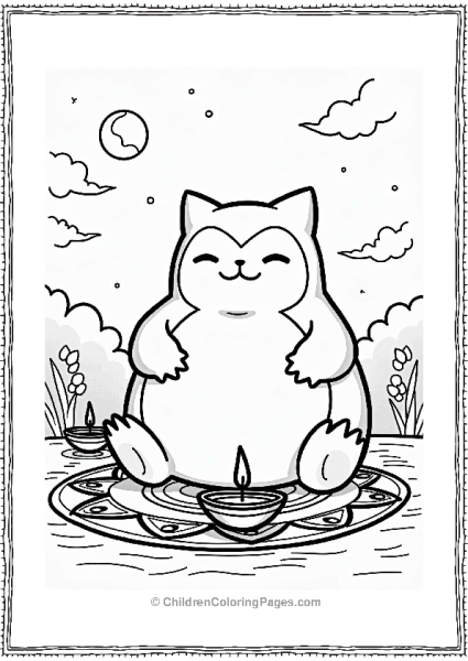 Snorlax Celebrating Diwali Free PDF Printable