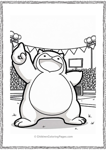 Snorlax Cheering At A Sports Event Free PDF Printable