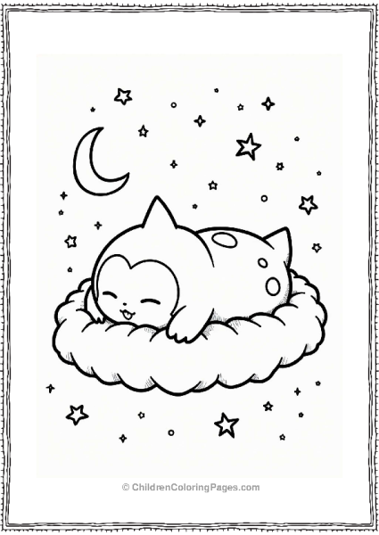 Snorlax Dreaming On A Cloud Free PDF Printable