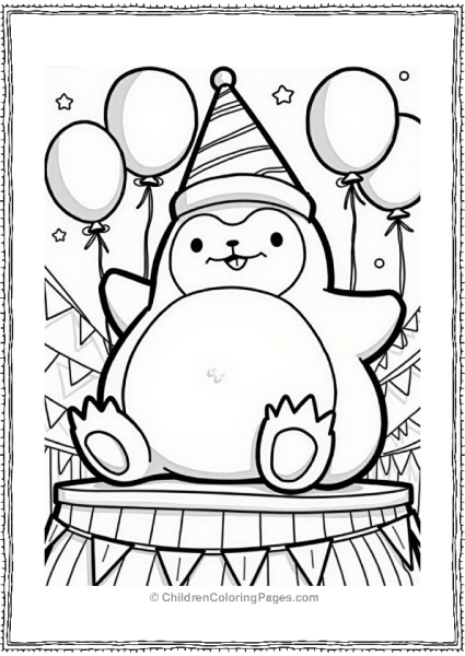 Snorlax In A Festive Parade Free PDF Printable