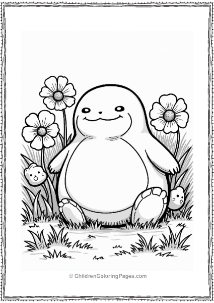 Snorlax In A Flower Field Free PDF Printable