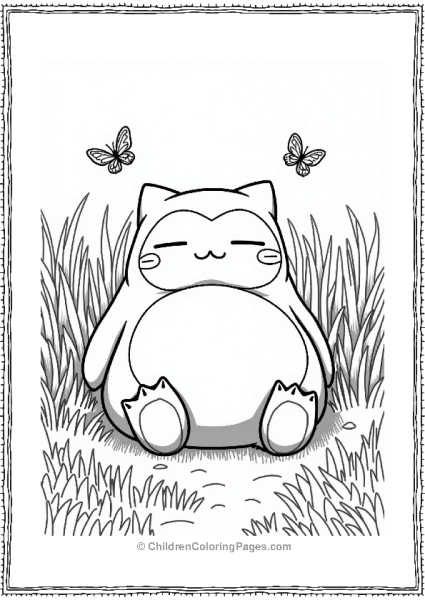 Snorlax In A Peaceful Field Free PDF Printable