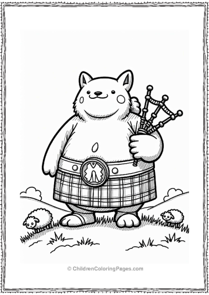 Snorlax In A Scottish Kilt Free PDF Printable