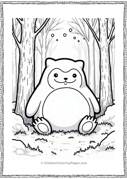 Snorlax In A Snowy Forest Free PDF Printable